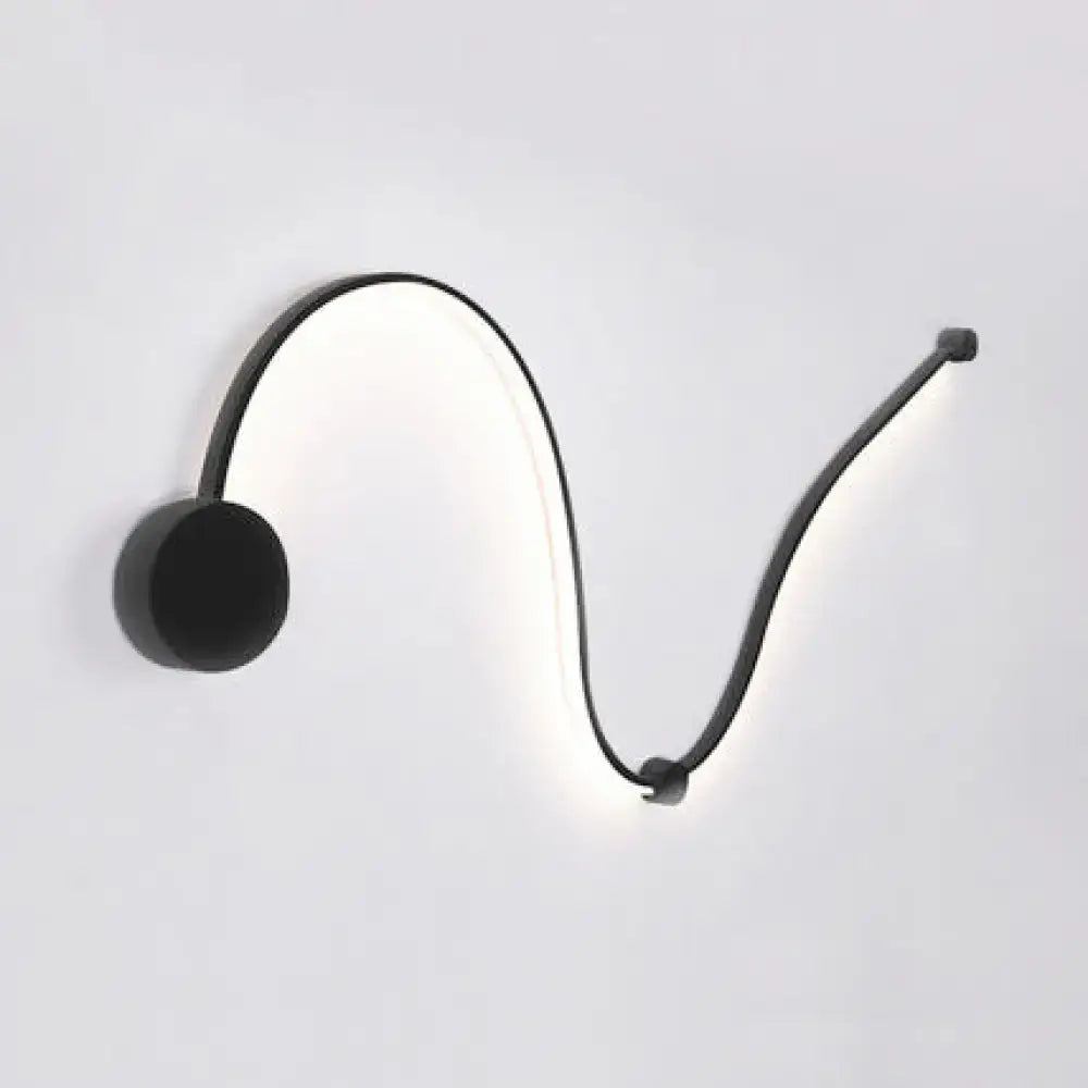 Contemporary twist black & white wall sconce – bedroom warm white light