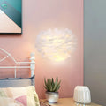 Contemporary white feather wall lamp bedroom sconce