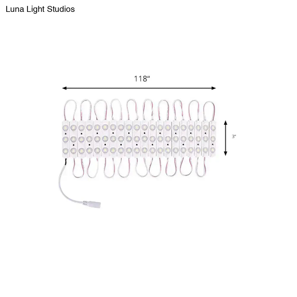 DecorBites™ Contemporary White LED Vanity Strip Light: Plastic Linear Make-Up Lighting for Dressing Room