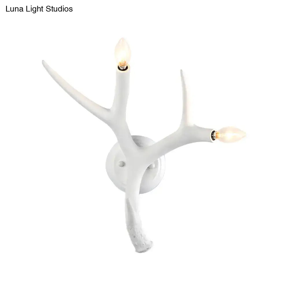 Contemporary white resin antler wall sconce for restaurant dining room