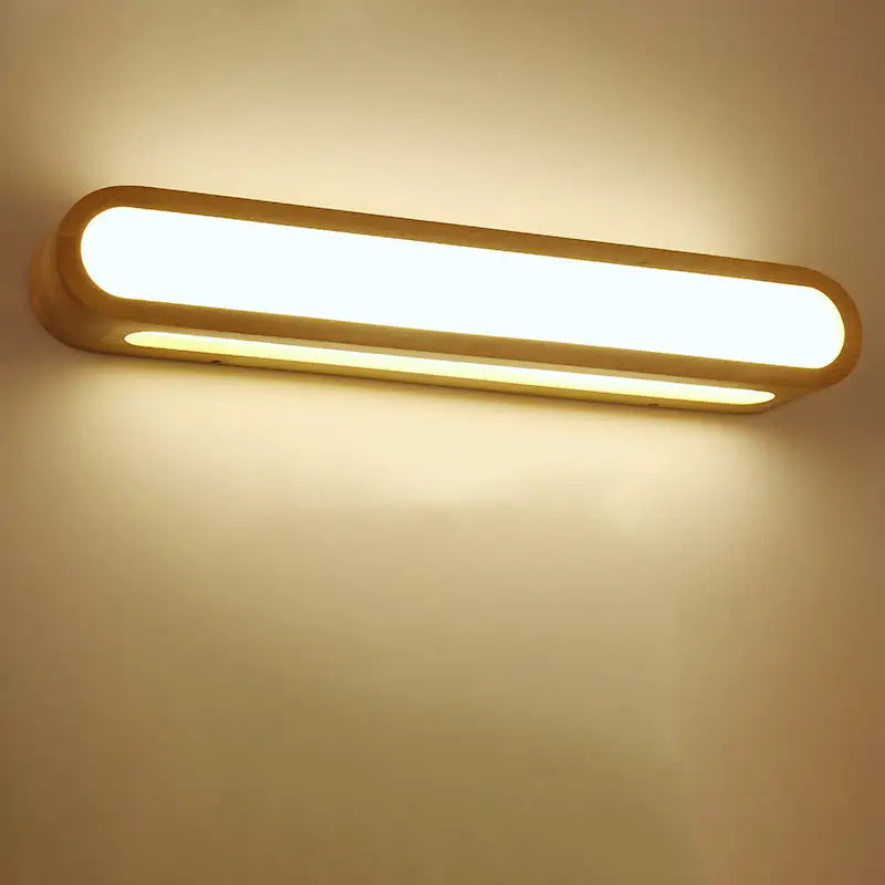 Contemporary wood led sconce vanity light for bedroom