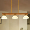 Contemporary wood linear island ceiling light dining room gold & black