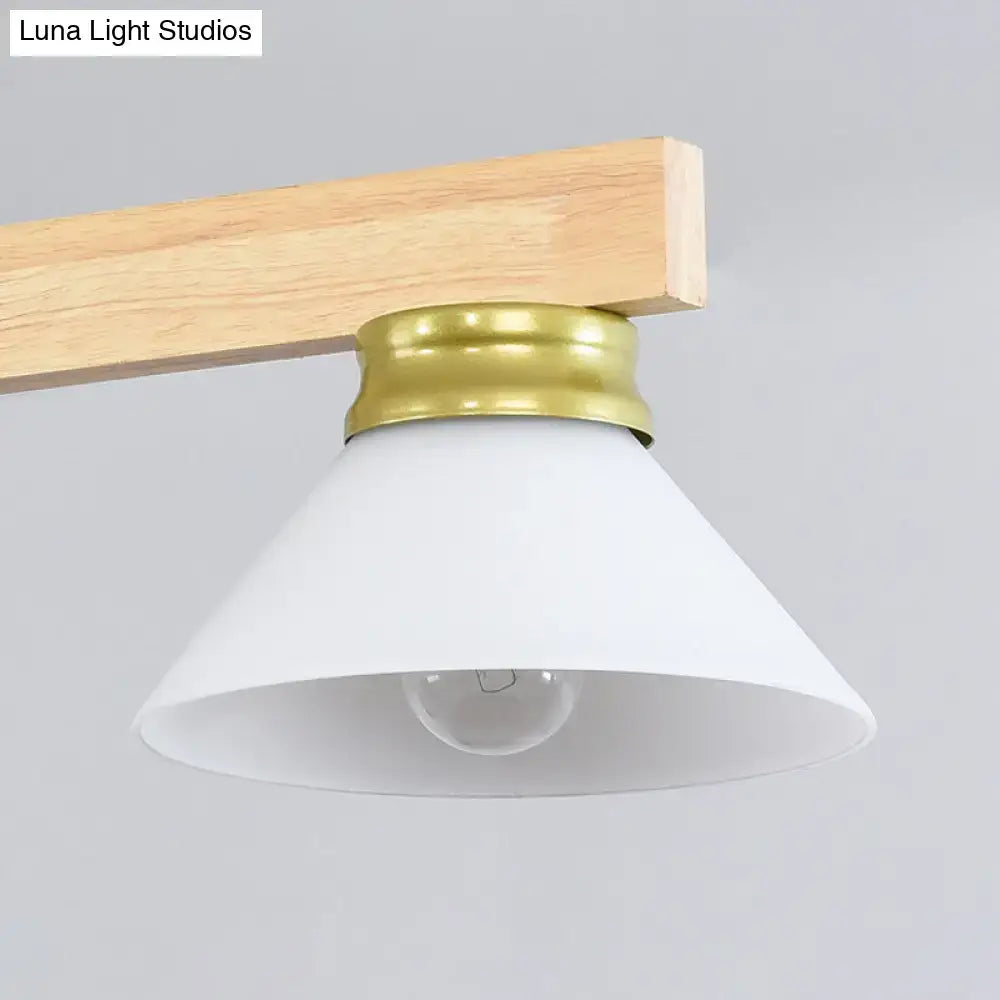 Contemporary wood linear island ceiling light dining room gold & black