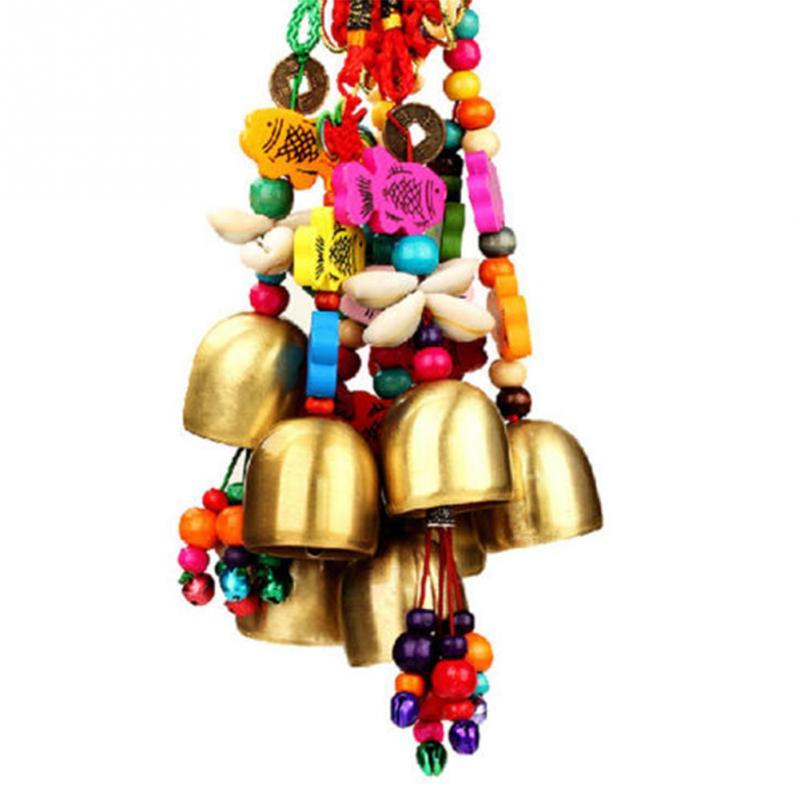 Copper Lucky Wind-chimes  Style Alloy Bell Yard Garden Outdoor Living Feng Shui Wind Chimes For A Gift Home Decor For Good Luck Garden Hanging Decoration Gift