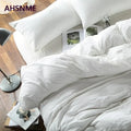 Crinkled white cotton duvet cover set bedroom bed linen