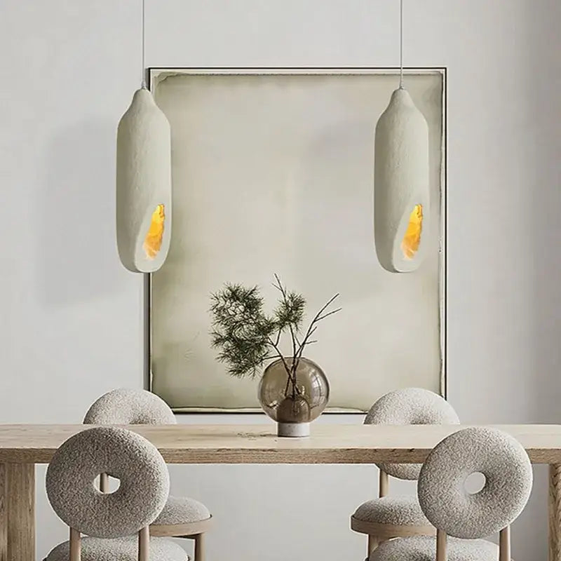 Cream ceramic pendant light decorbites cement handmade living room