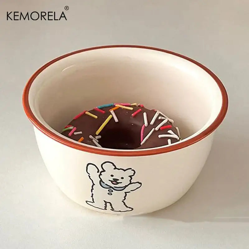 DecorBites™ Carton Ceramic Soup Bowls - Set of 1 | Microwave & Dishwasher Safe