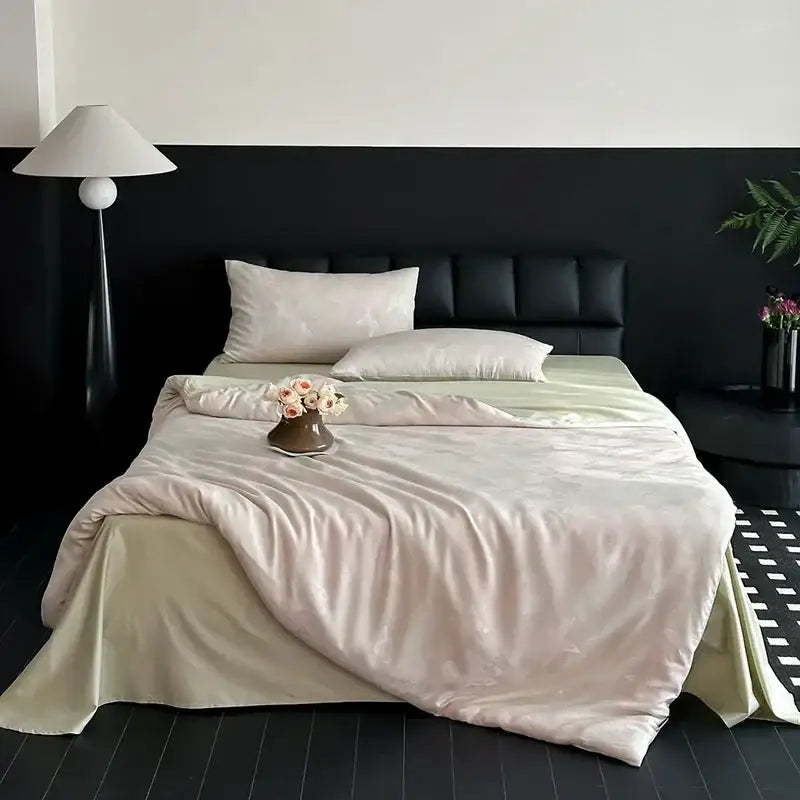 DecorBites™ 100% Cotton Jacquard Bedding Set Double King Size Bedroom Decor