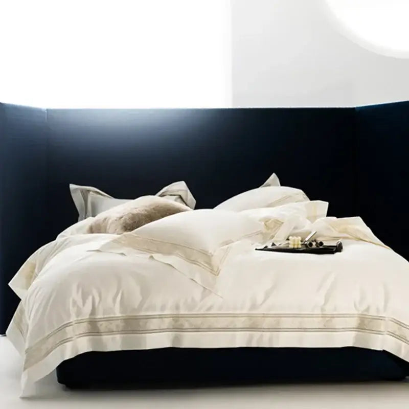 1400TC Egyptian Cotton DecorBites™ Bedding Set with Wide Edge Embroidery & Hollow Out Design