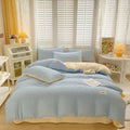 Cream ribbed bubble yarn fabric bedding set bedroom duvet cover