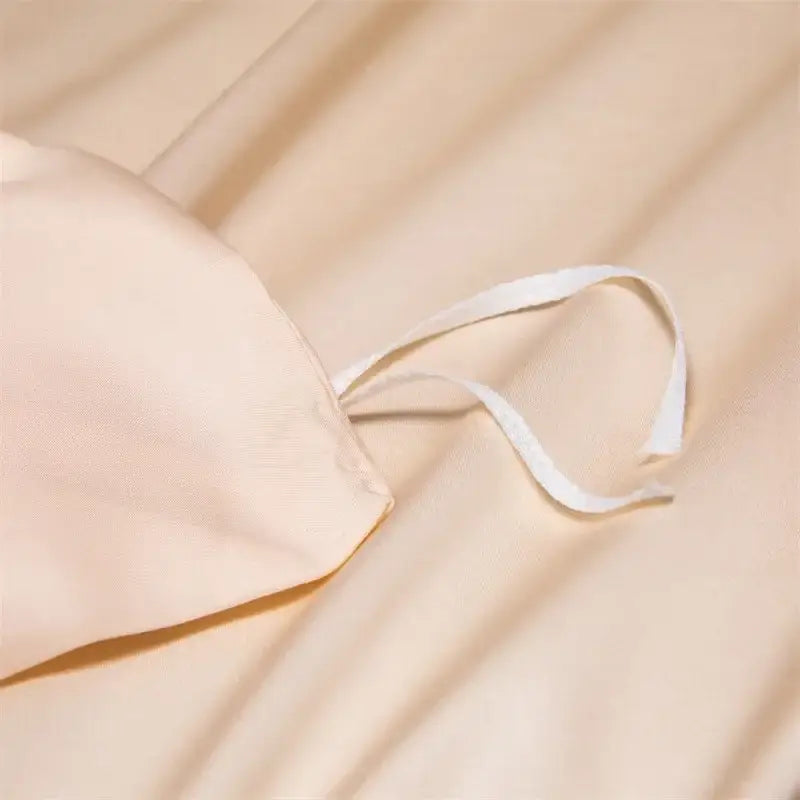 Cream satin 120s natural fabric bedding set bedroom cooling sheets