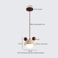 Cream speckled ceramic and led wood yellow pendant light bedroom