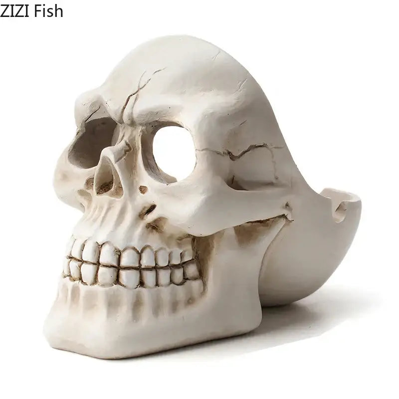 Creative black & off-white skull ashtray living room smoking gift