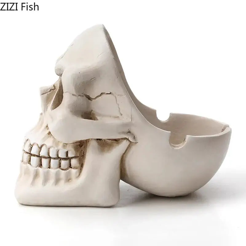 Creative black & off-white skull ashtray living room smoking gift