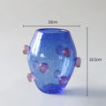 Creative bubble glass vase set blue & amber living room decor