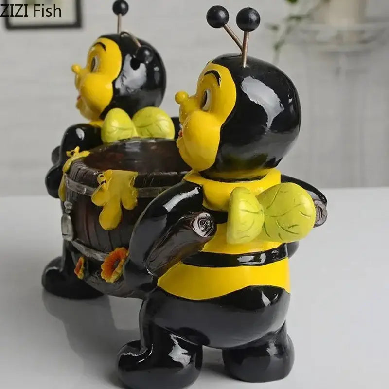 DecorBites™ Bee Resin Vase: Creative Cartoon Plant Pot for Cheerful Floral Arrangement