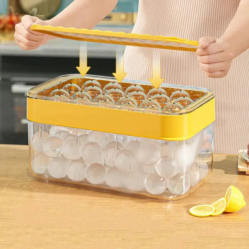 Creative yellow & clear silicone ice mould tray kitchen drink cooler