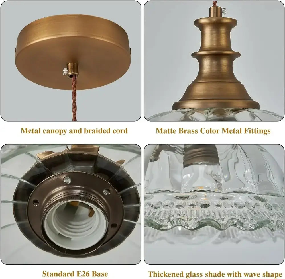 Crystal brass glass pendant chandelier for kitchen