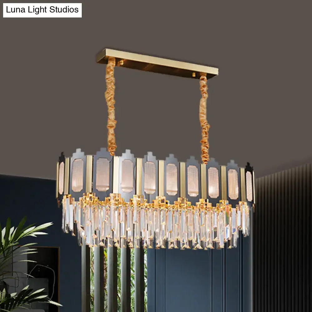 Contemporary gold crystal island pendant kitchen chandelier