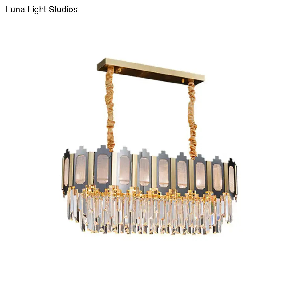 Contemporary gold crystal island pendant kitchen chandelier