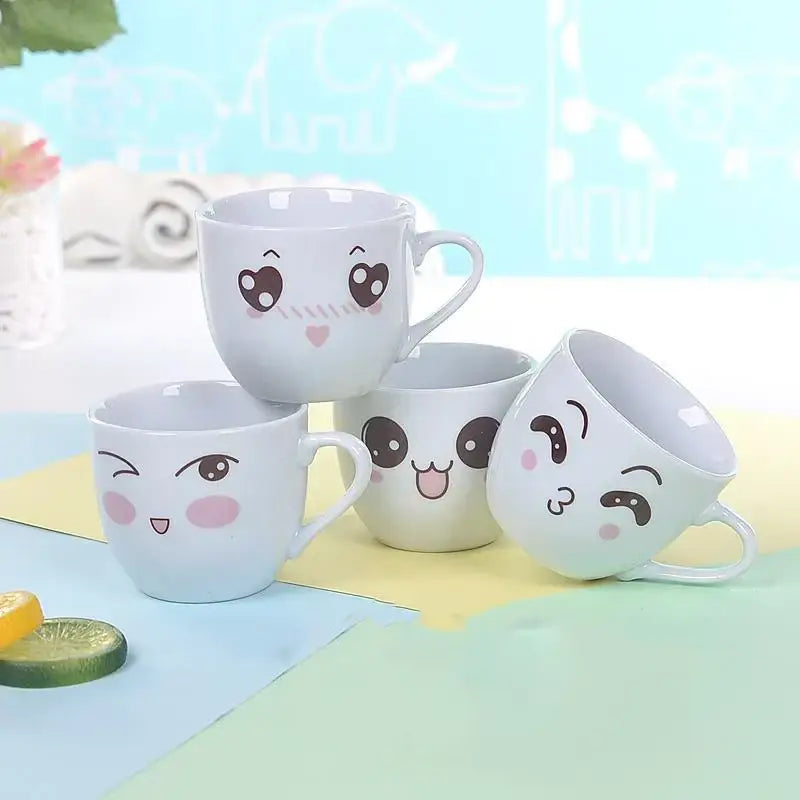 DecorBites™ Cartoon Coffee Mug Set with Spoon, Porcelain Breakfast Cup, Couples Lover's Gifts