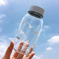 DecorBites™ Blue Glass Water Bottle 600ml Cute Polar Bear Seal Design Waterbottle