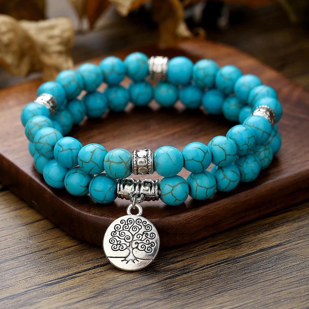 Retro Men's Coconut Wood Multi-Layer Stackable Bracelet Set