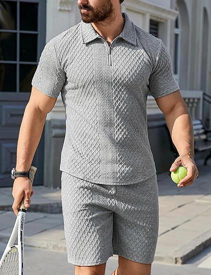 Fashion Personality Men's Shorts Casual Two-piece Suit