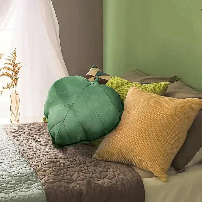 DecorBites™ 3D Leaf Throw Pillow | Soft Plush Toy Cushion for Home Car Bedroom
