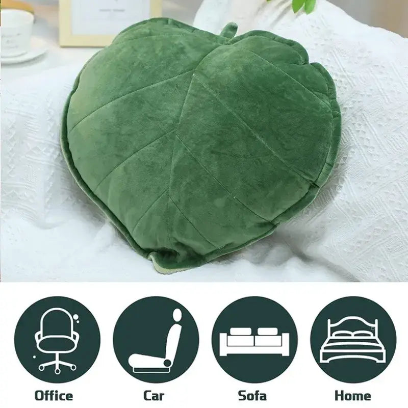 DecorBites™ 3D Leaf Throw Pillow | Soft Plush Toy Cushion for Home Car Bedroom