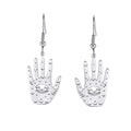 Retro Exaggerated Personalized Hip Hop Palm Hollow Eye Earrings