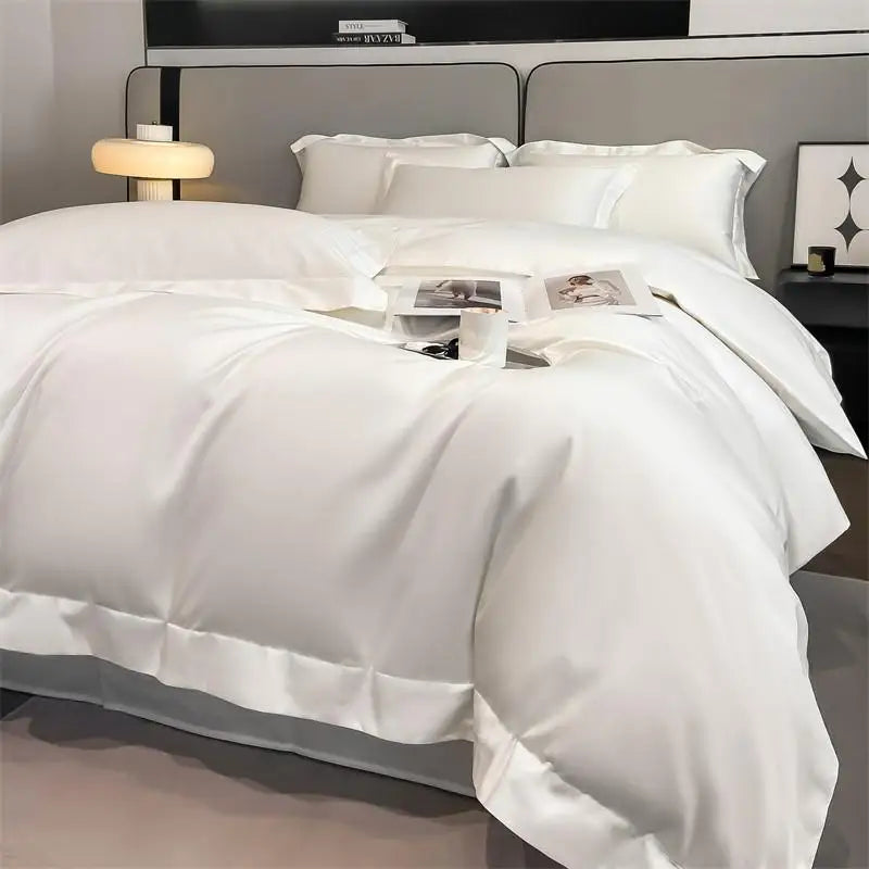 Blush pink 1000tc egyptian cotton satin duvet set bedroom bedding
