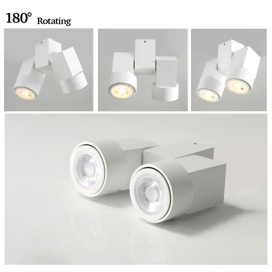 Modern white surface mount downlight living room rotating spotlight