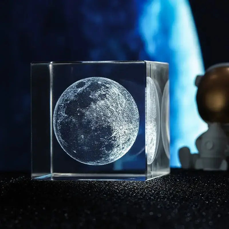 Decorbites 3d moon solar galaxy glass cube bedroom night light