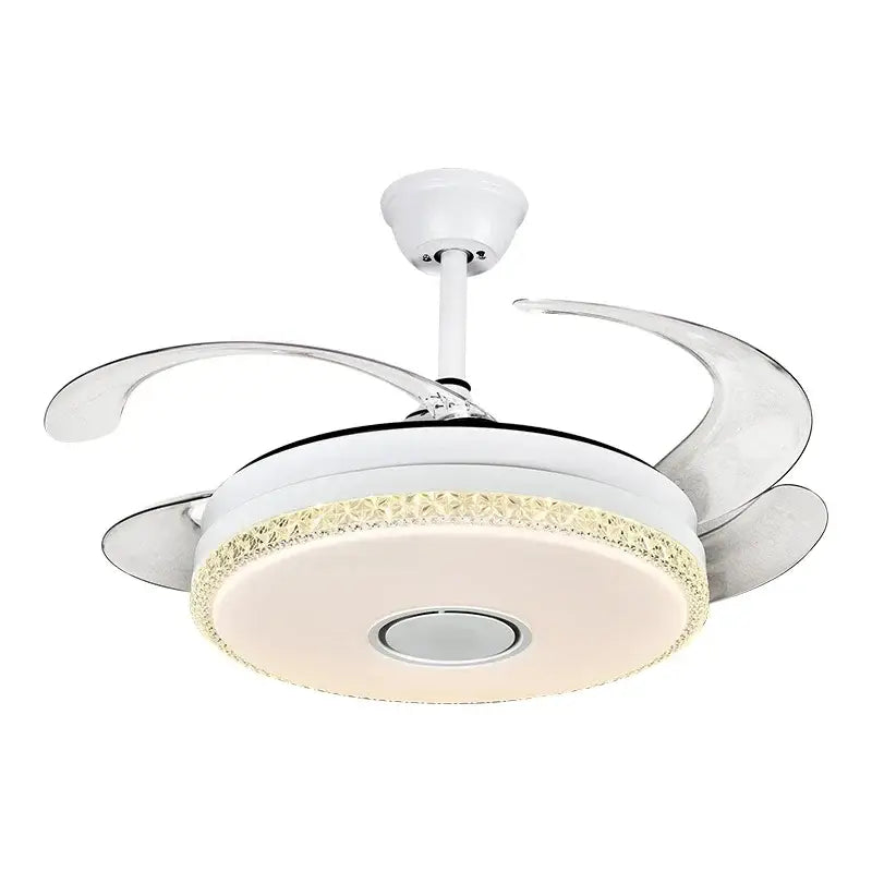 Luxury white crystal ceiling fan light – bedroom led fan