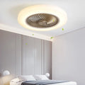 Modern white smart ceiling fan with retractable blades bedroom light