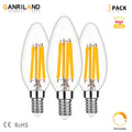 Clear dimmable candle flame effect led bulb dining room light