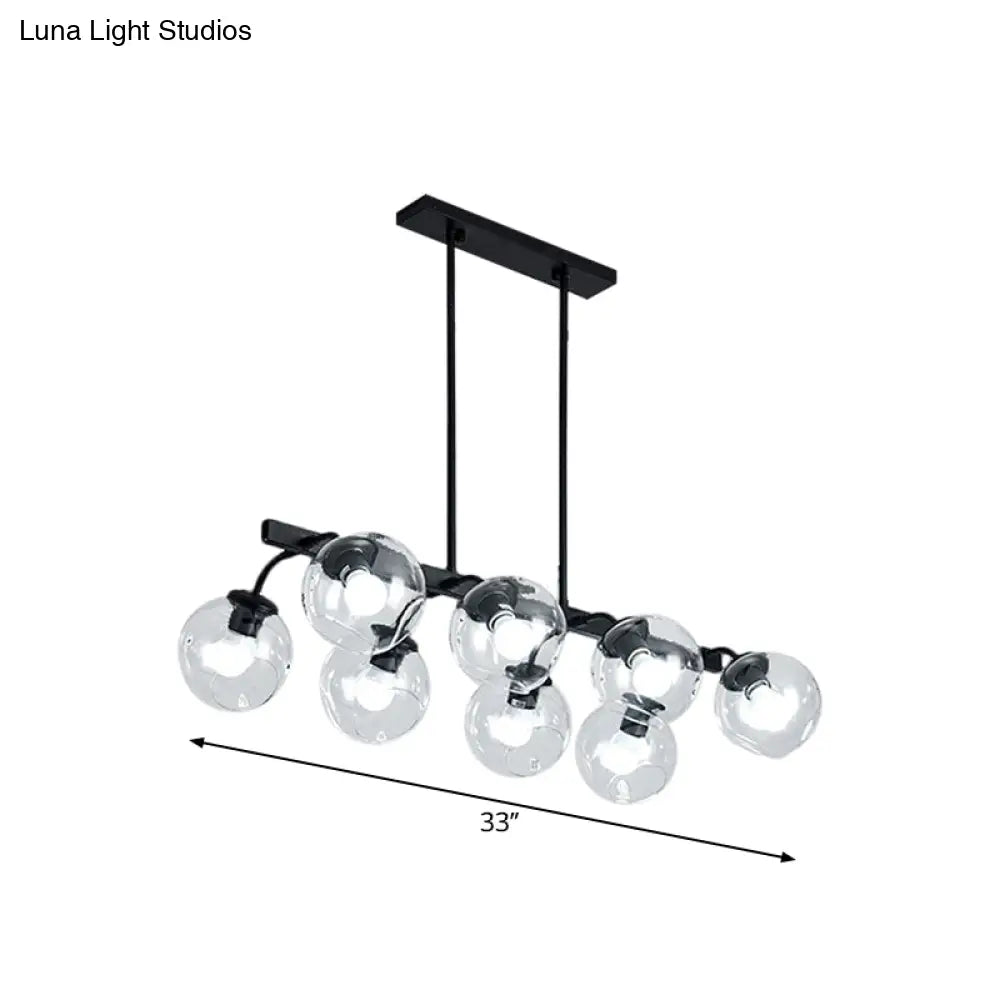 Modern black orb shade pendant light kitchen smoked glass chandelier