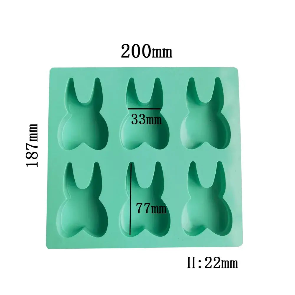 Mint green bunny silicone mold kitchen tooth silicone baking tool