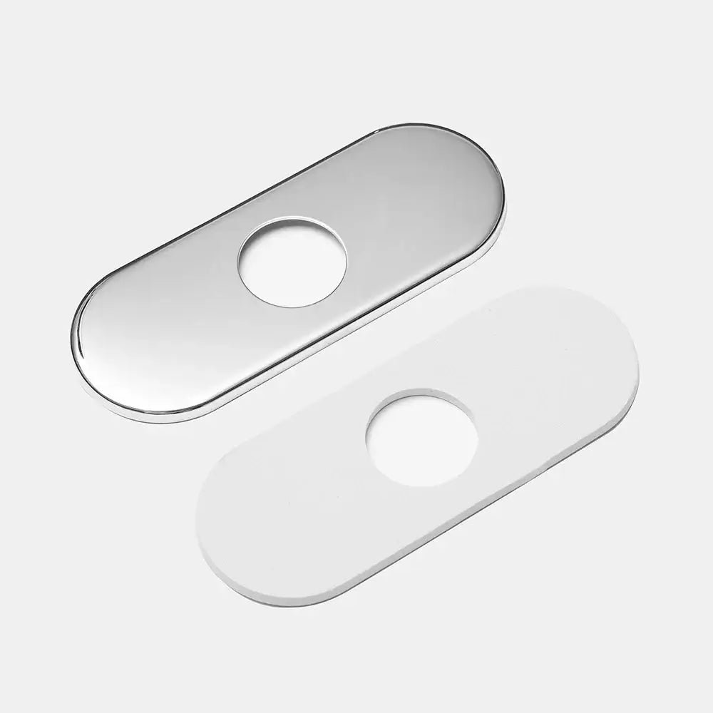 Matte black oval bathroom sink deck plate escutcheon