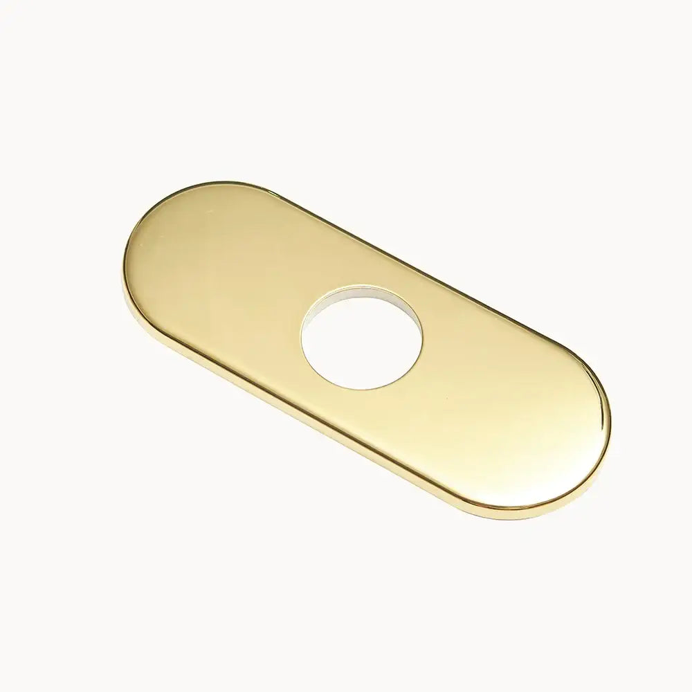 Oval chrome & matte white 6 inch deck plate bathroom escutcheon