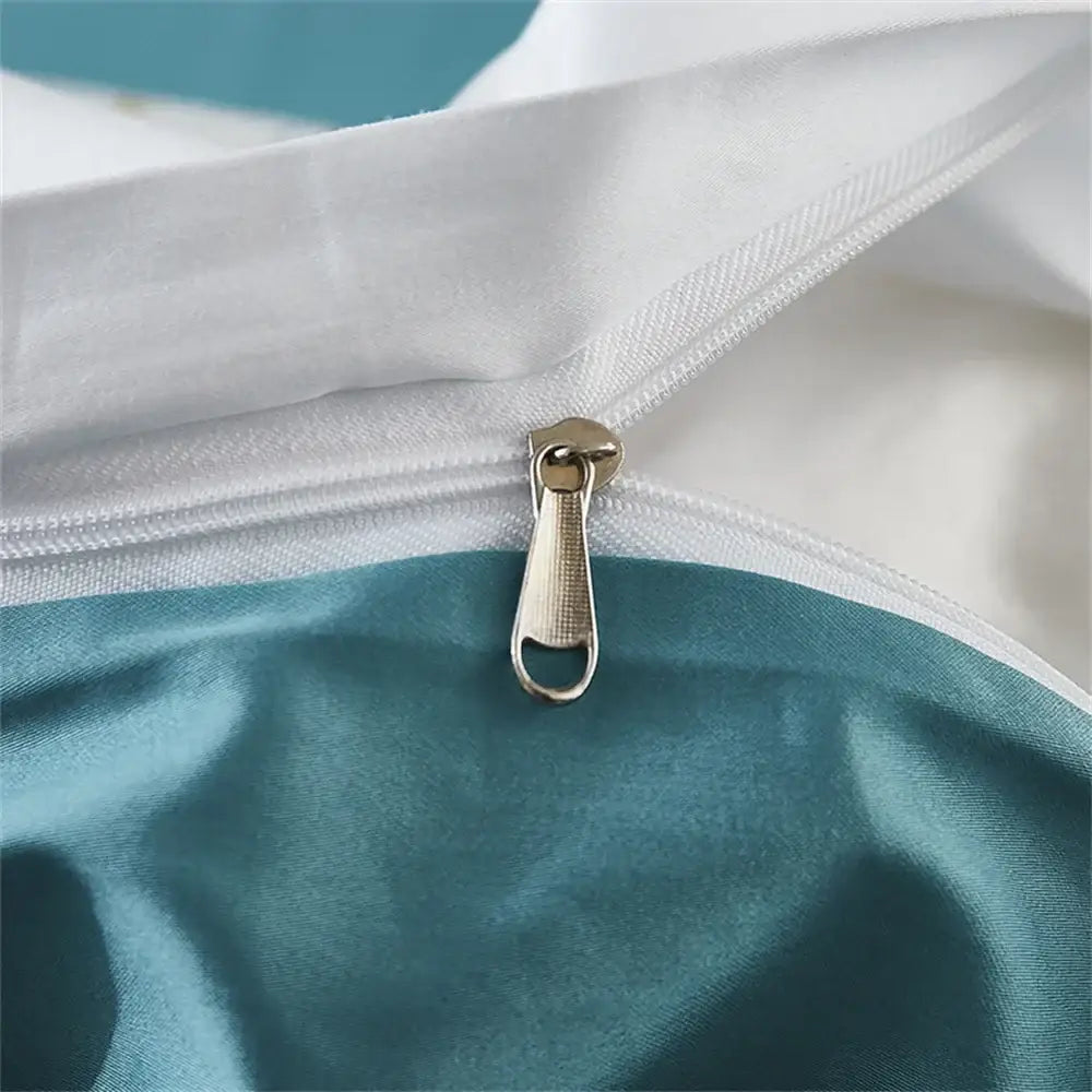 White floral teal 600tc egyptian cotton bedding set bedroom duvet cover