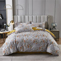 White floral teal 600tc egyptian cotton bedding set bedroom duvet cover