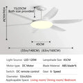 Modern white and wood ceiling fan light living room led chandelier