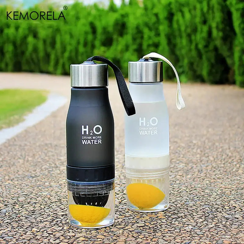 Black & white infuser water bottle kitchen hydration set