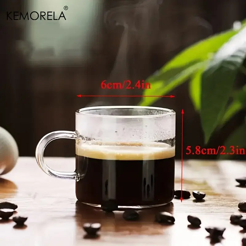 Modern 6pcs glass espresso cups kitchen coffee mugs with handles