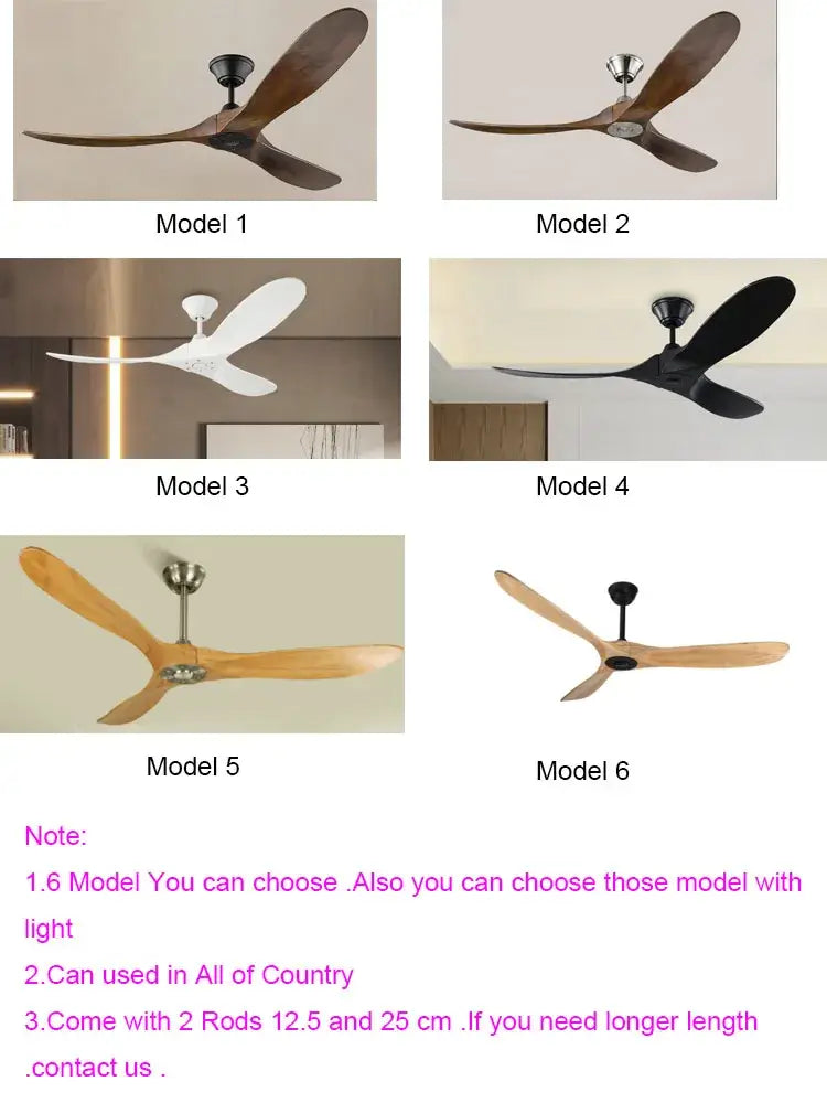 Modern dark wood ceiling fan with remote control living room