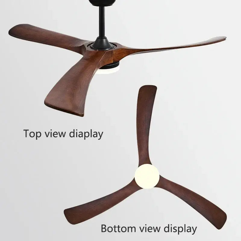 Modern black & dark brown wooden ceiling fan for living room