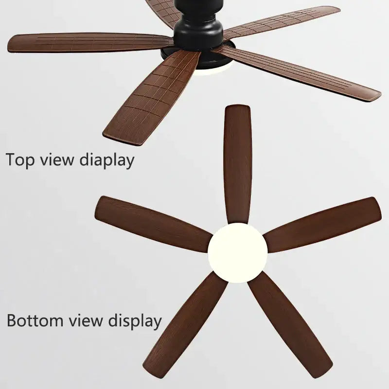 Modern black and dark brown low floor fan light chandelier living room