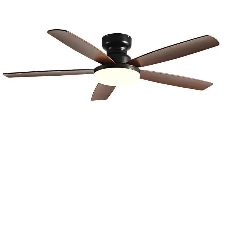 Modern black and dark brown low floor fan light chandelier living room